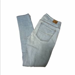 American Eagle Light Wash Blue Denim Skinny Jeans